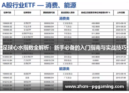 足球心水指数全解析:新手必备的入门指南与实战技巧 足球心水指数全解析:新手必备的入门指南与实战技巧