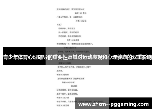 青少年体育心理辅导的重要性及其对运动表现和心理健康的双重影响
